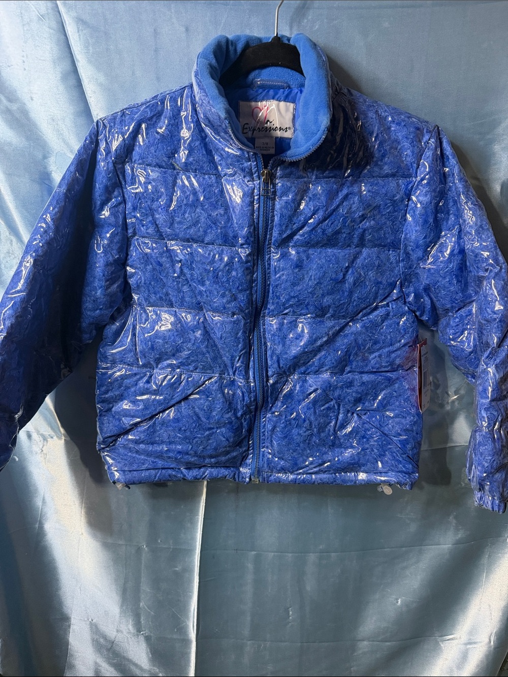 Expressions Kids Royal Blue Glossy Puffer Jacket